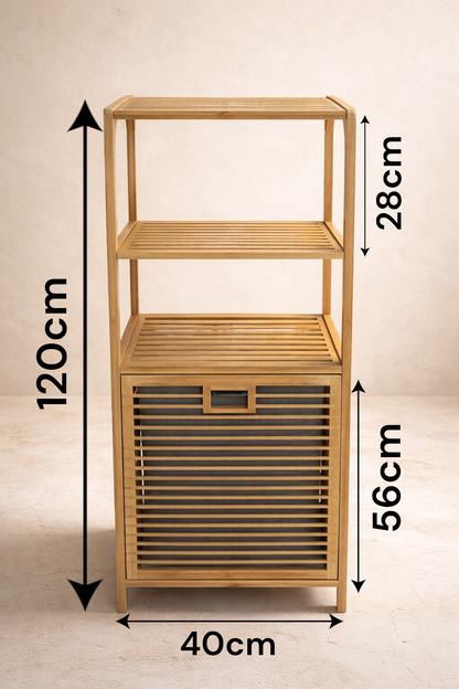 Bambu Çamaşır Sepeti Doğal Bambu Dayanıklı Şık Tasarım SHN-2094