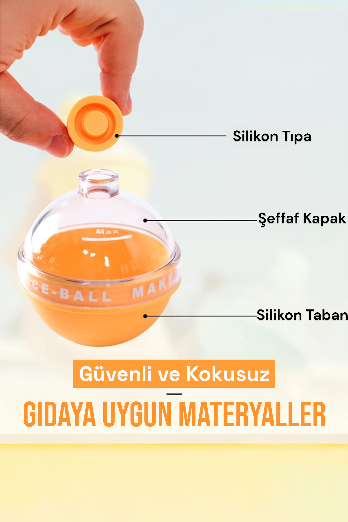 Silikonlu Küre Viski ve Meşrubat Buz Kalıbı KW-228