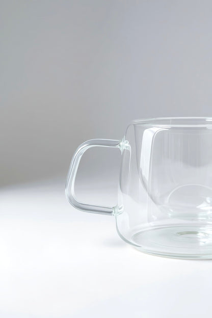 Kulplu Çift Cidarlı 150ML Borosilikat Cam Bardak KW-076