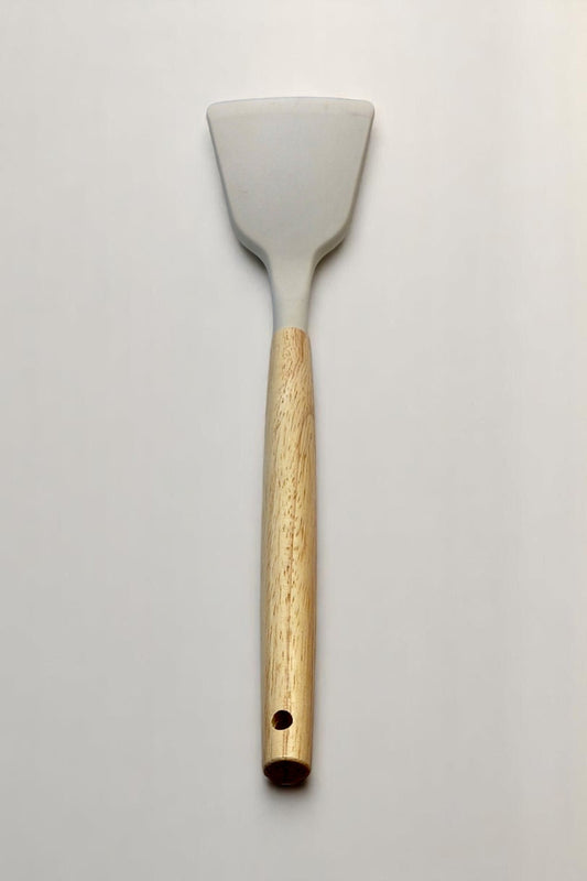 Silikon Başlık Ahşap Saplı Spatula KW-222