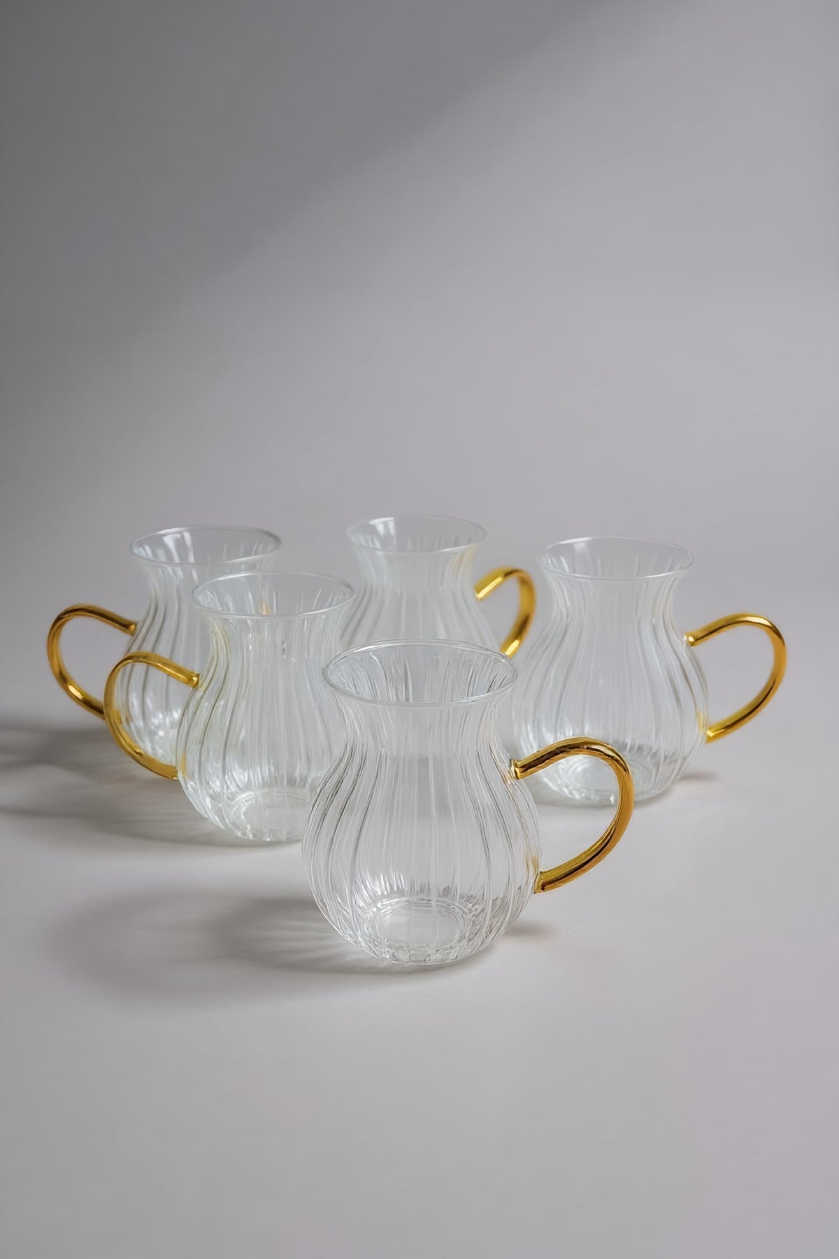 6'lı Turuncu Kulplu Borosilikat Termisil Serisi Bardak Seti 175ML KW-337