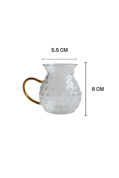 6'lı Turuncu Kulplu Borosilikat Termisil Serisi Bardak Seti 175ML KW-338