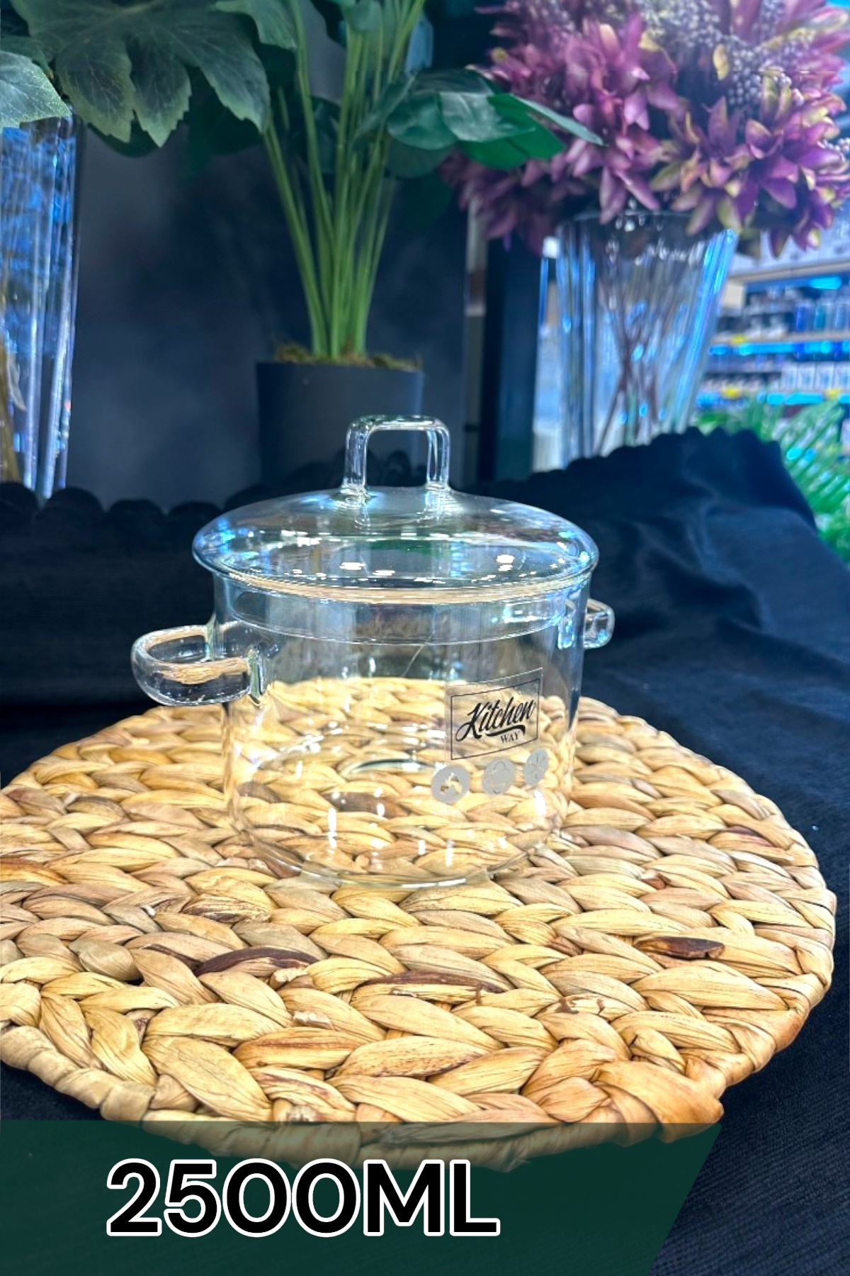 Isıya Dayanaklı 2500ML Borosilikat Tencere KW-349