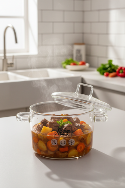 Isıya Dayanaklı 2500ML Borosilikat Tencere KW-349