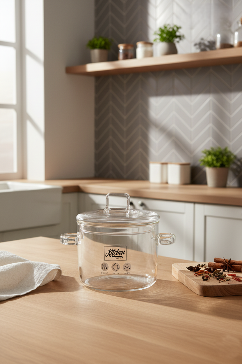 Isıya Dayanaklı 2500ML Borosilikat Tencere KW-349