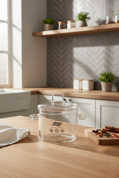 Isıya Dayanaklı 2500ML Borosilikat Tencere KW-349