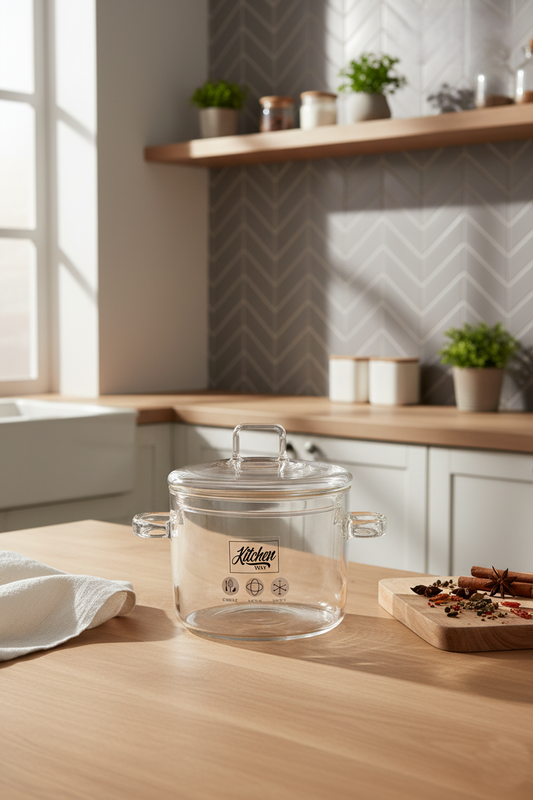 Isıya Dayanaklı 2500ML Borosilikat Tencere KW-349