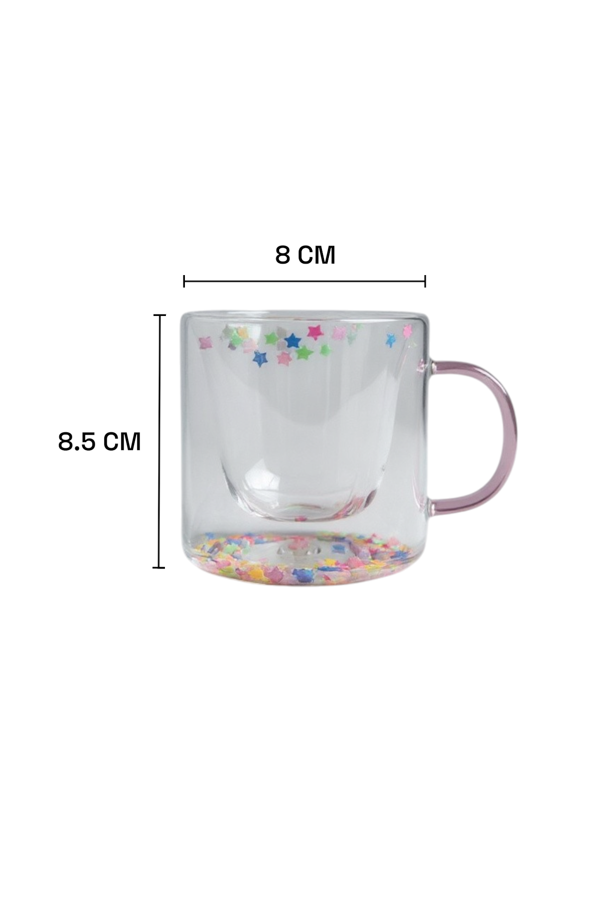 Çift Cidarlı Borosilikat 250ML Yıldız Figürlü Bardak Kupa KW-377A