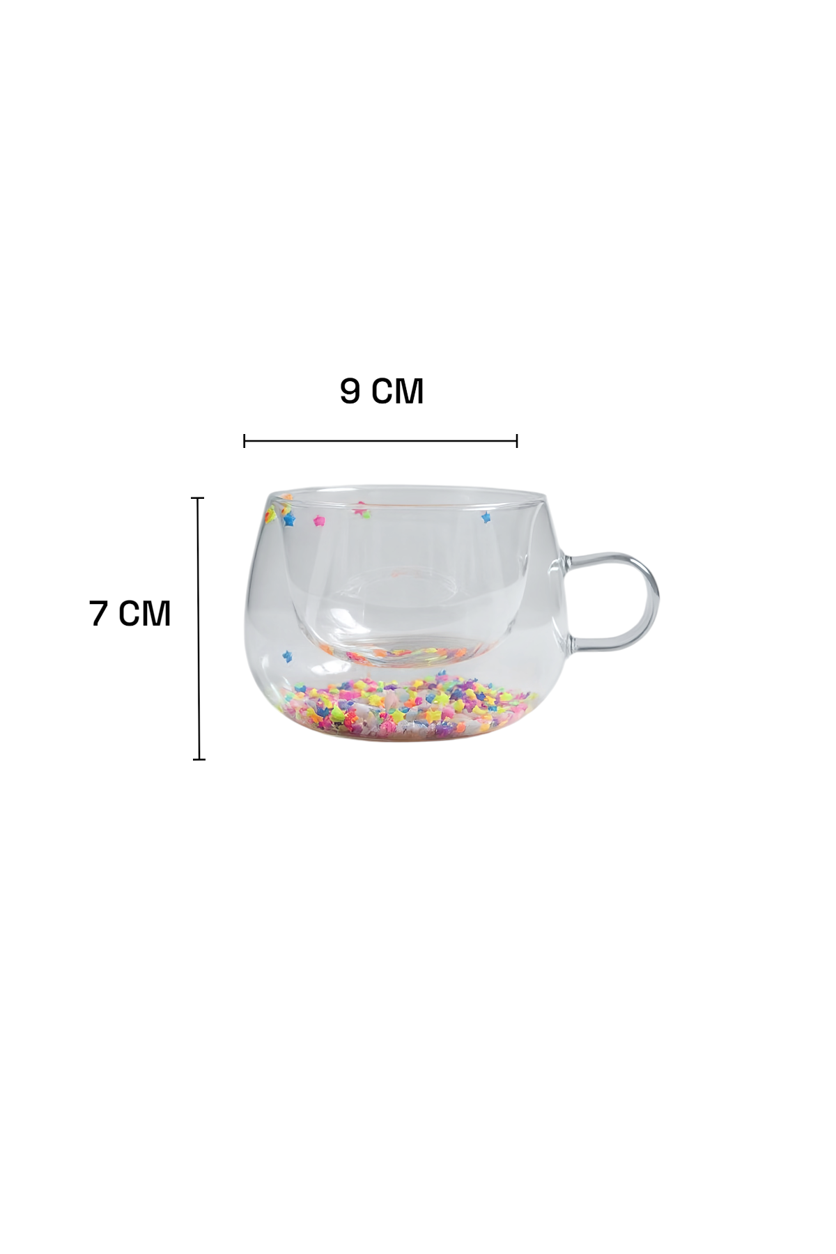 Çift Cidarlı Borosilikat 200ML Yıldız Figürlü Bardak Kupa KW-379A