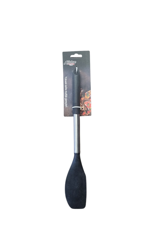 Kitchen Way Metal Silikon Uçlu Siyah İnci Spatula KW-434