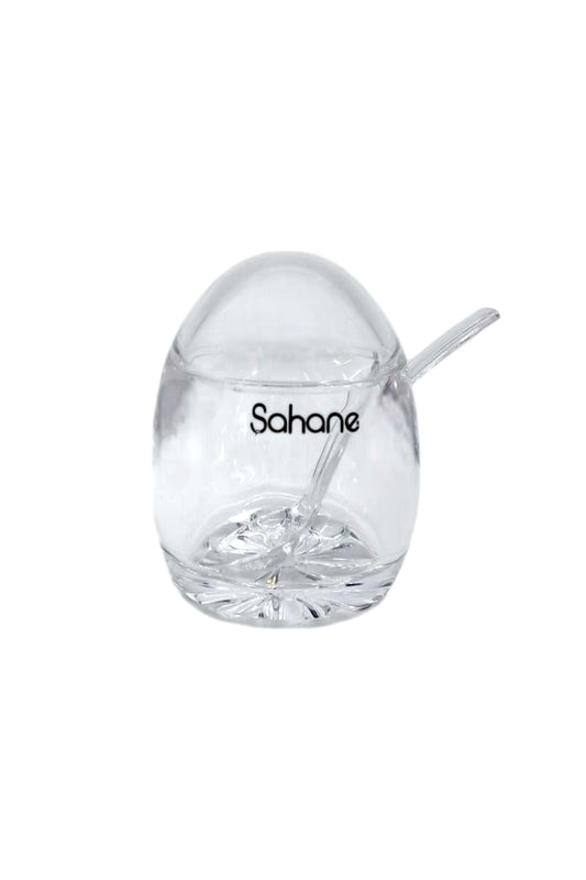 Akrilik Şekerlik Kapaklı Kaşıklı 150ML Şekerlik KW-530