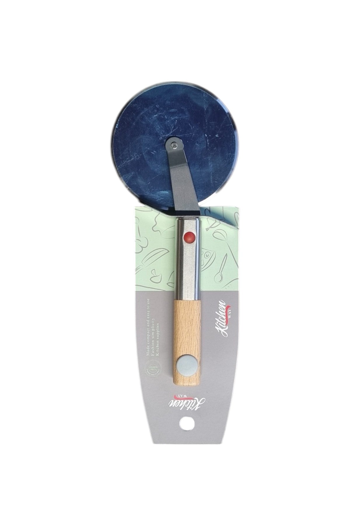 Bambu Saplı Metal Uçlu Pizza Kesici KW-562