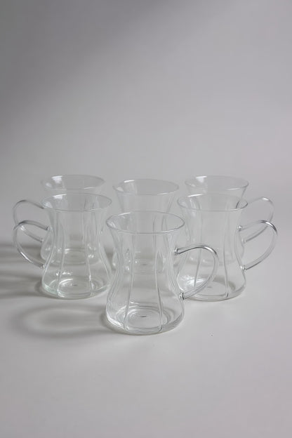 6'lı Vera Borosilikat Çay Cam Bardak Seti 150ml KW-617