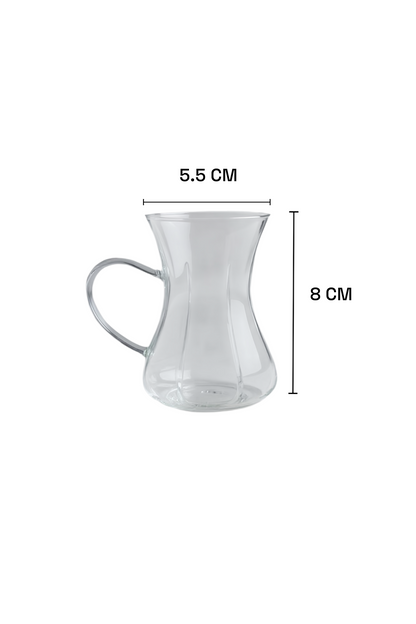 6'lı Vera Borosilikat Çay Cam Bardak Seti 150ml KW-617