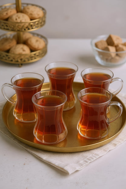 6'lı Vera Borosilikat Çay Cam Bardak Seti 150ml KW-617