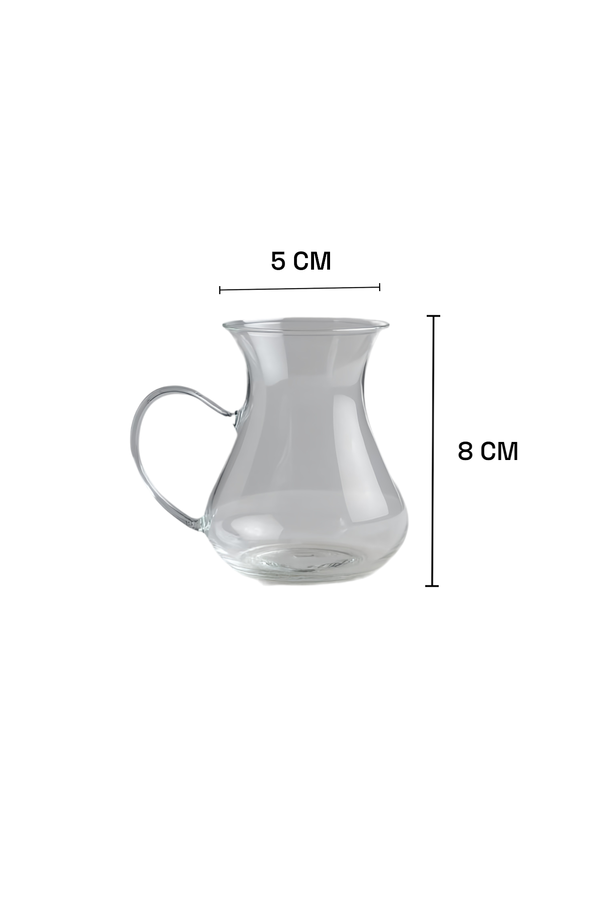 6'lı Renkli Kulplu Borosilikat Katre Serisi Bardak Seti 150ML KW-633