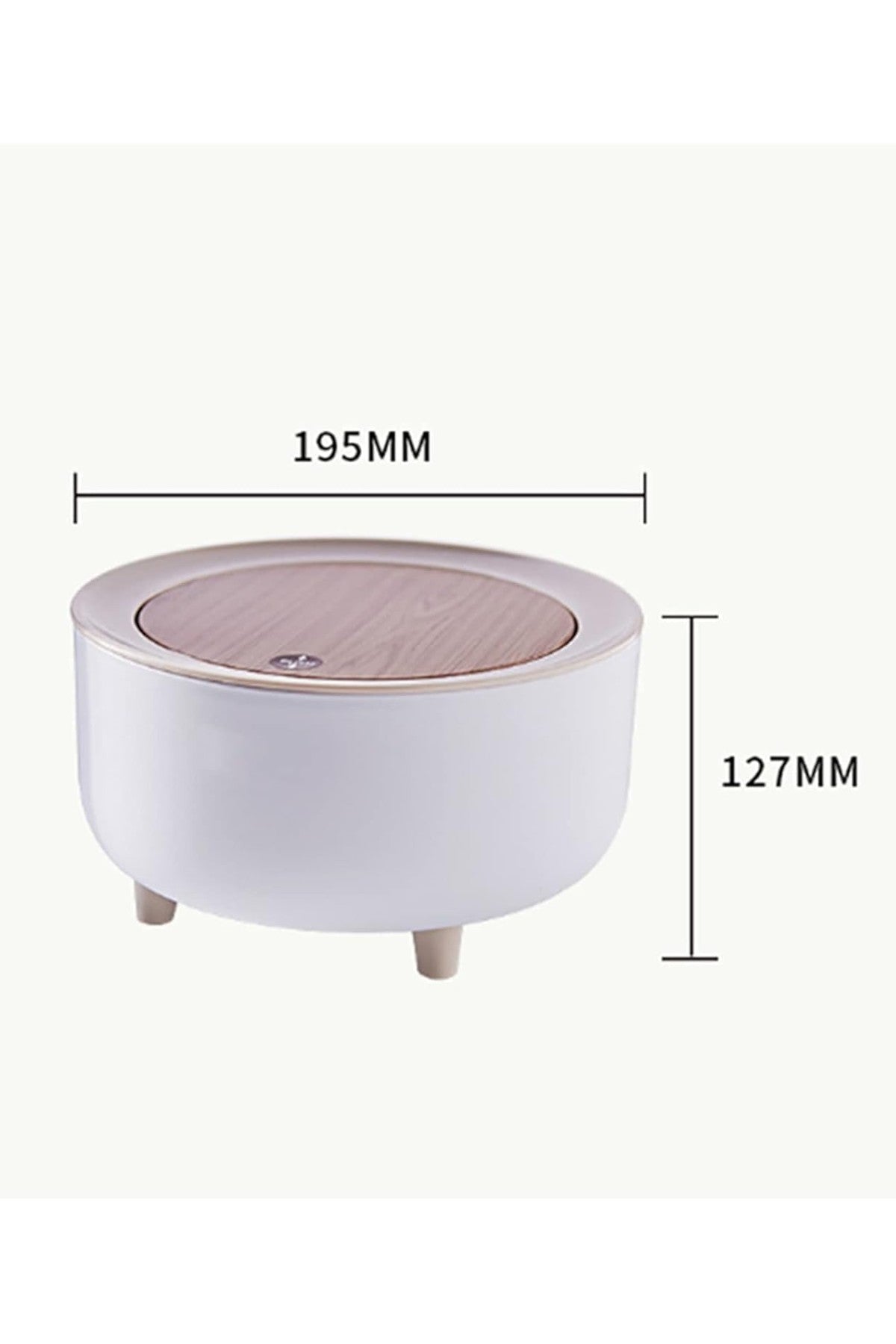 Click Kapaklı Ahşap Desenli Kaydırmaz Tabanlı Masa Üstü Çöp Kovası SHN-1196