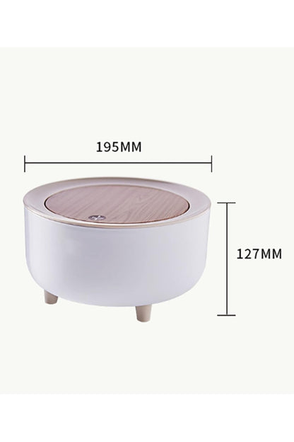 Click Kapaklı Ahşap Desenli Kaydırmaz Tabanlı Masa Üstü Çöp Kovası SHN-1196