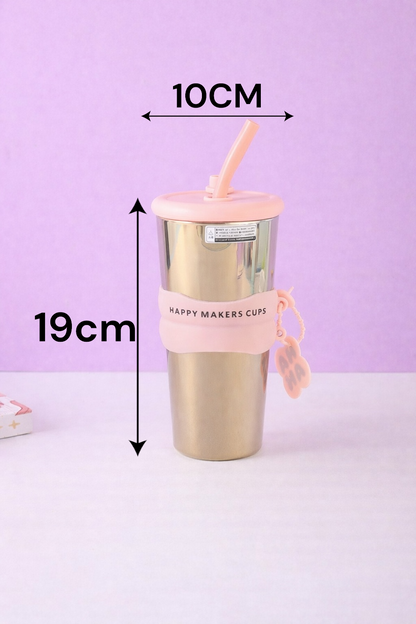 Sevimli Tasarımlı 750 ML Matara Metalik Cool Görünümlü Şık Dış Yüzey KW-888