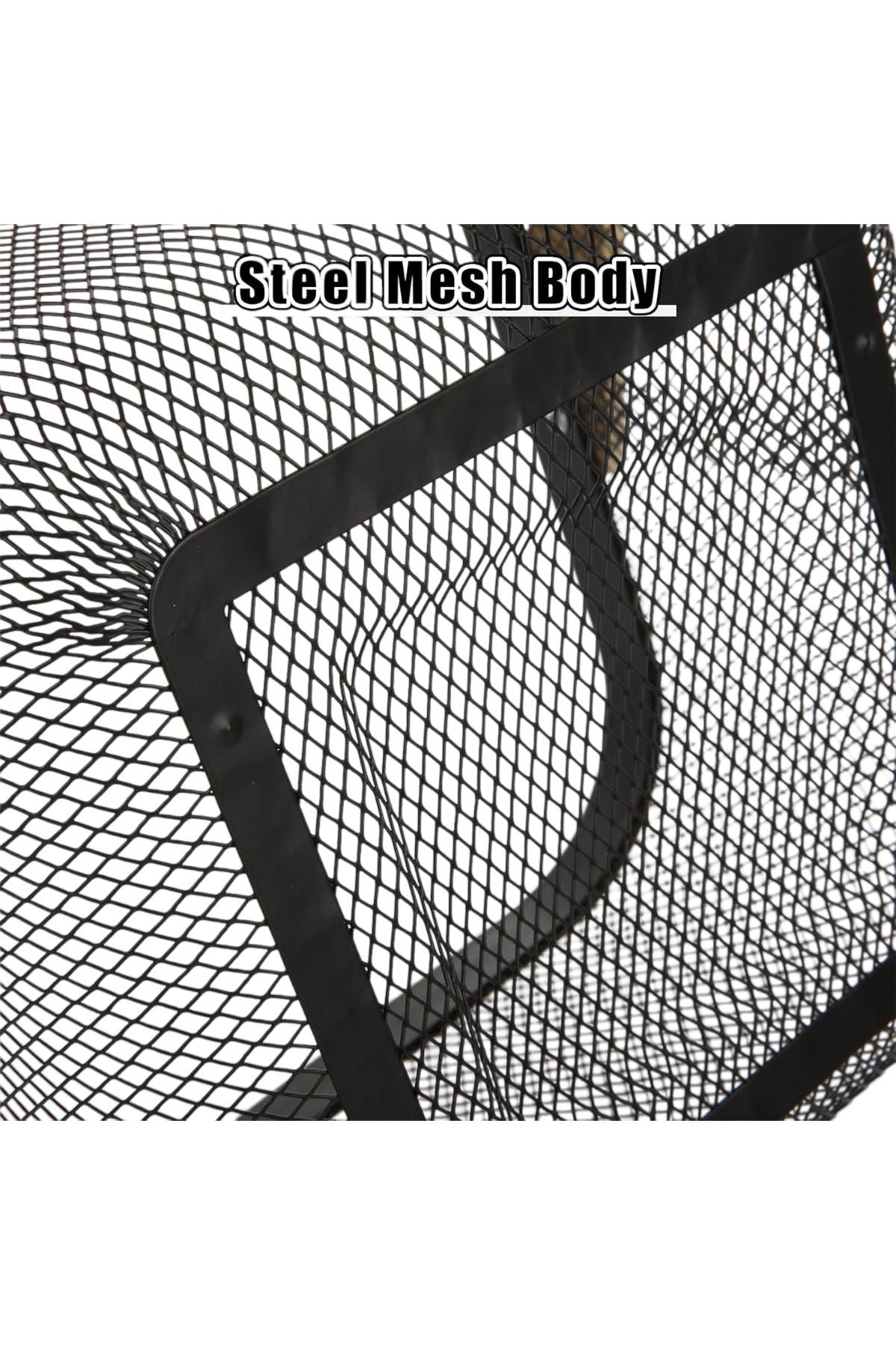 Siyah Metal Bambu Saplı Çok Amaçlı Sepeti SHN-1097