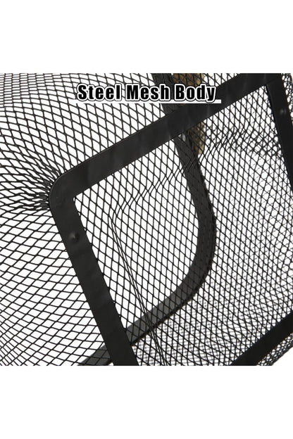 Siyah Metal Bambu Saplı Çok Amaçlı Sepeti SHN-1097