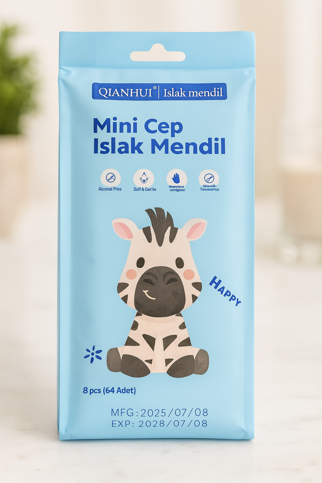 Mini Cep Islak Mendil Hijyenik Taşınabilir Mendil Günlük Kullanım Seyahat İçin Pratik Paket SHN-2092