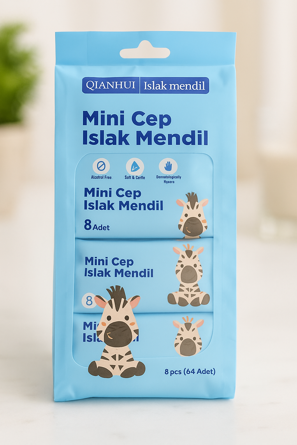 Mini Cep Islak Mendil Hijyenik Taşınabilir Mendil Günlük Kullanım Seyahat İçin Pratik Paket SHN-2092