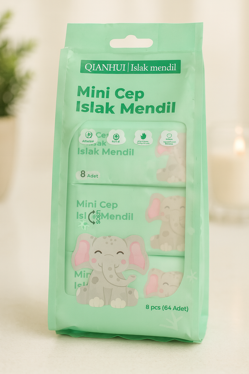 Mini Cep Islak Mendil Hijyenik Taşınabilir Mendil Günlük Kullanım Seyahat İçin Pratik Paket SHN-2092