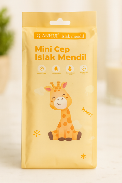 Mini Cep Islak Mendil Hijyenik Taşınabilir Mendil Günlük Kullanım Seyahat İçin Pratik Paket SHN-2092