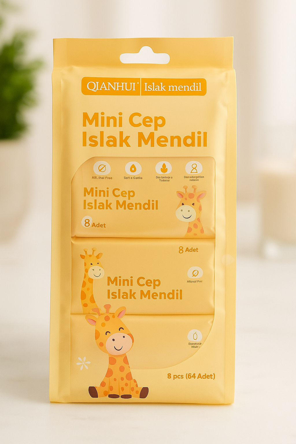 Mini Cep Islak Mendil Hijyenik Taşınabilir Mendil Günlük Kullanım Seyahat İçin Pratik Paket SHN-2092