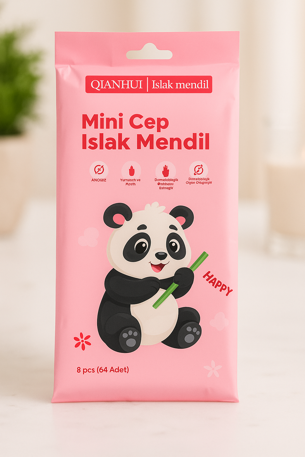 Mini Cep Islak Mendil Hijyenik Taşınabilir Mendil Günlük Kullanım Seyahat İçin Pratik Paket SHN-2092