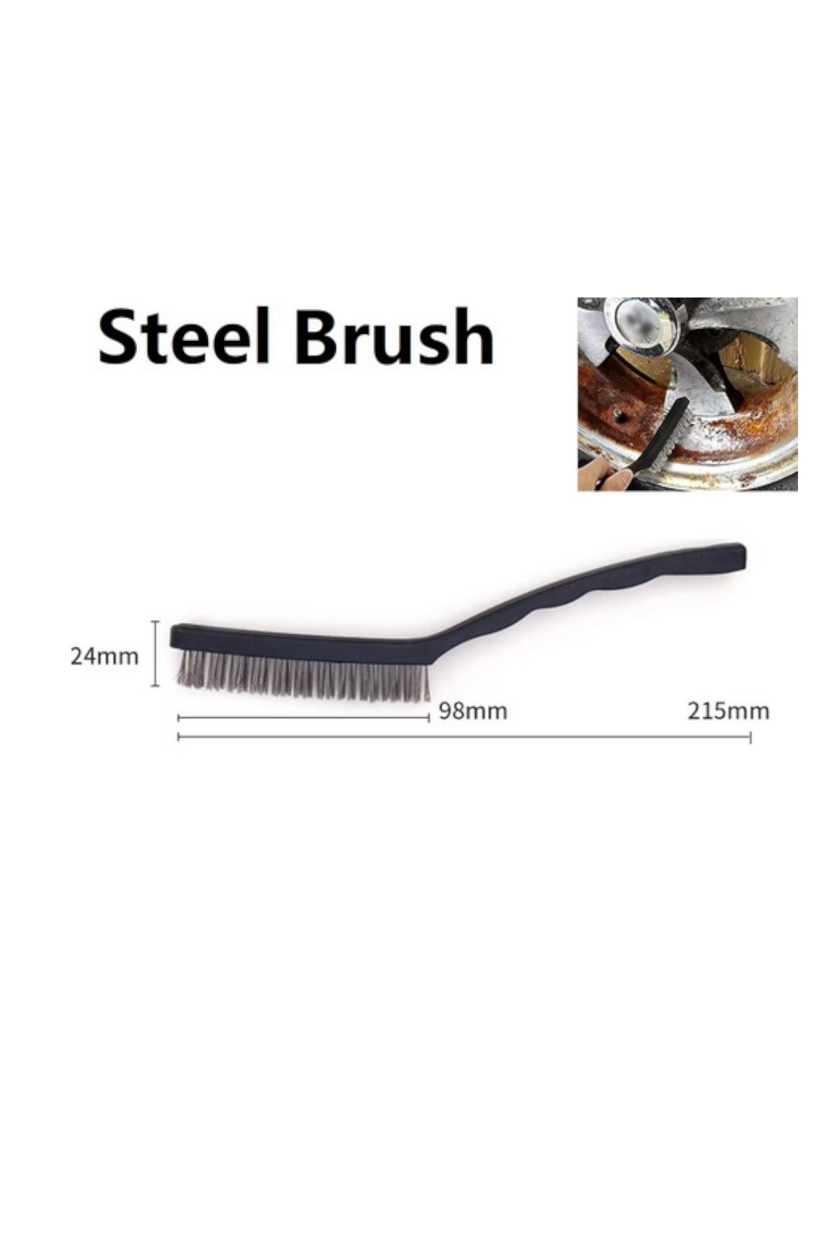 3 Lü Pirinç Tel Plastik Temizlik Fırçası SHN-1053
