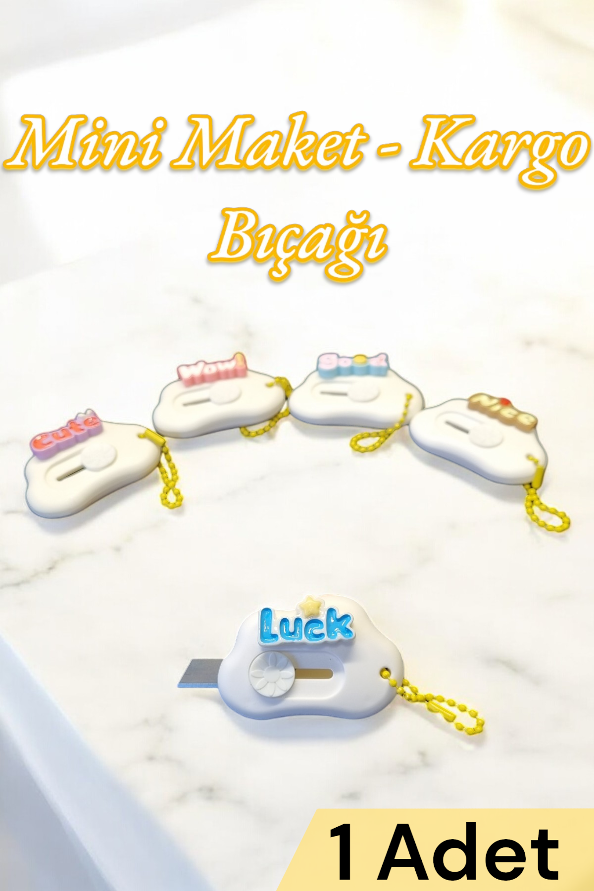 Stickerlı Mini Maket Ve Kargo Bıçağı Falçata SHN-1120