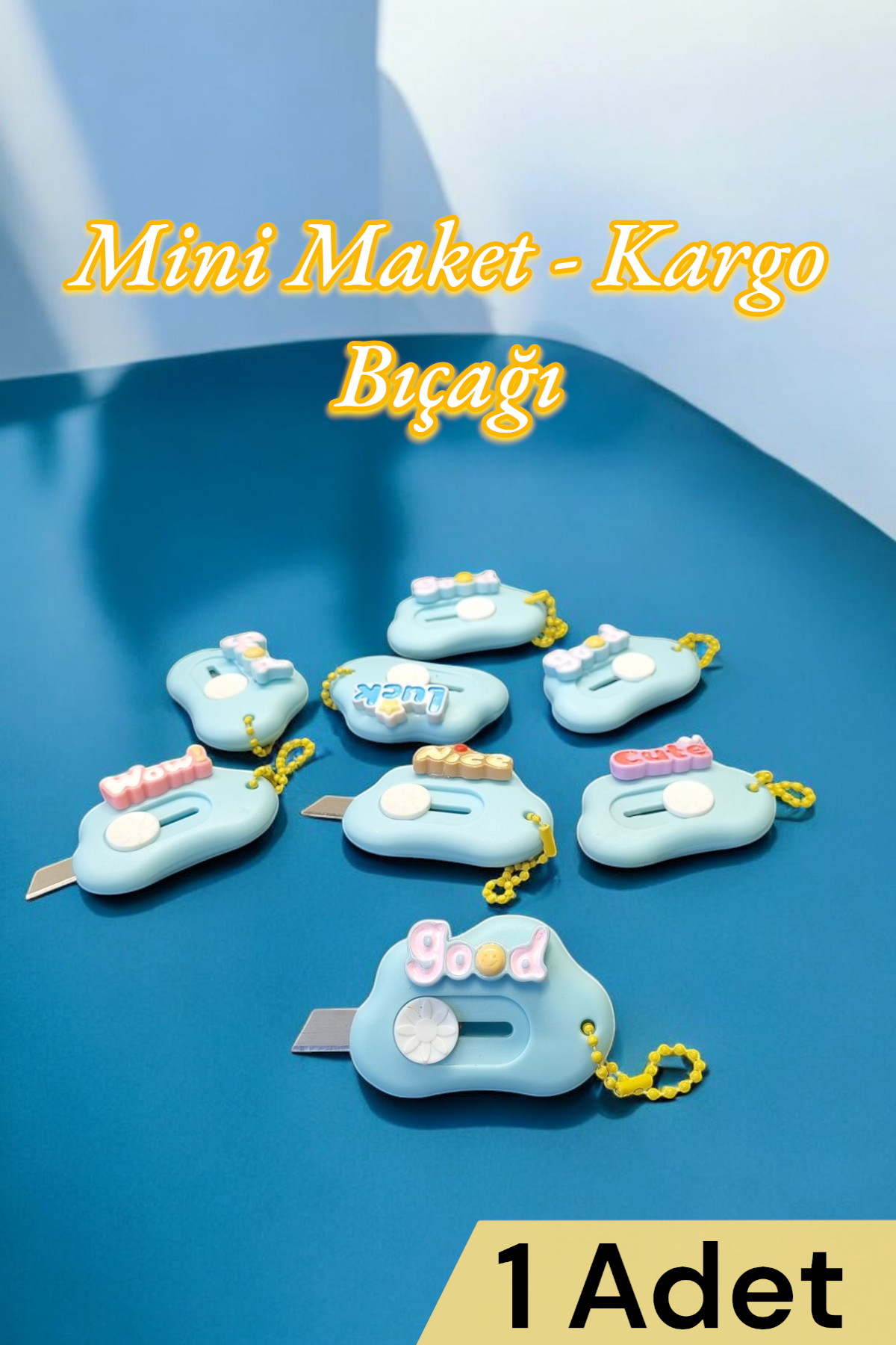Stickerlı Mini Maket Ve Kargo Bıçağı Falçata SHN-1120