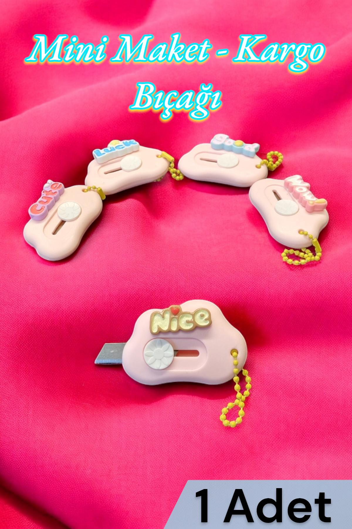 Stickerlı Mini Maket Ve Kargo Bıçağı Falçata SHN-1200