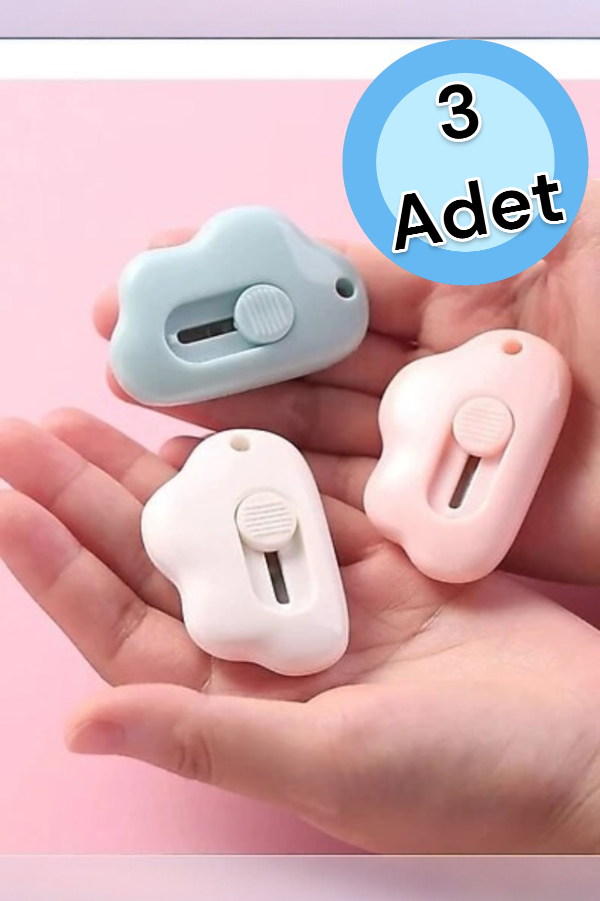 Mini Maket Kargo Açma Bıçağı Falçata 3'lü Set SHN-1191