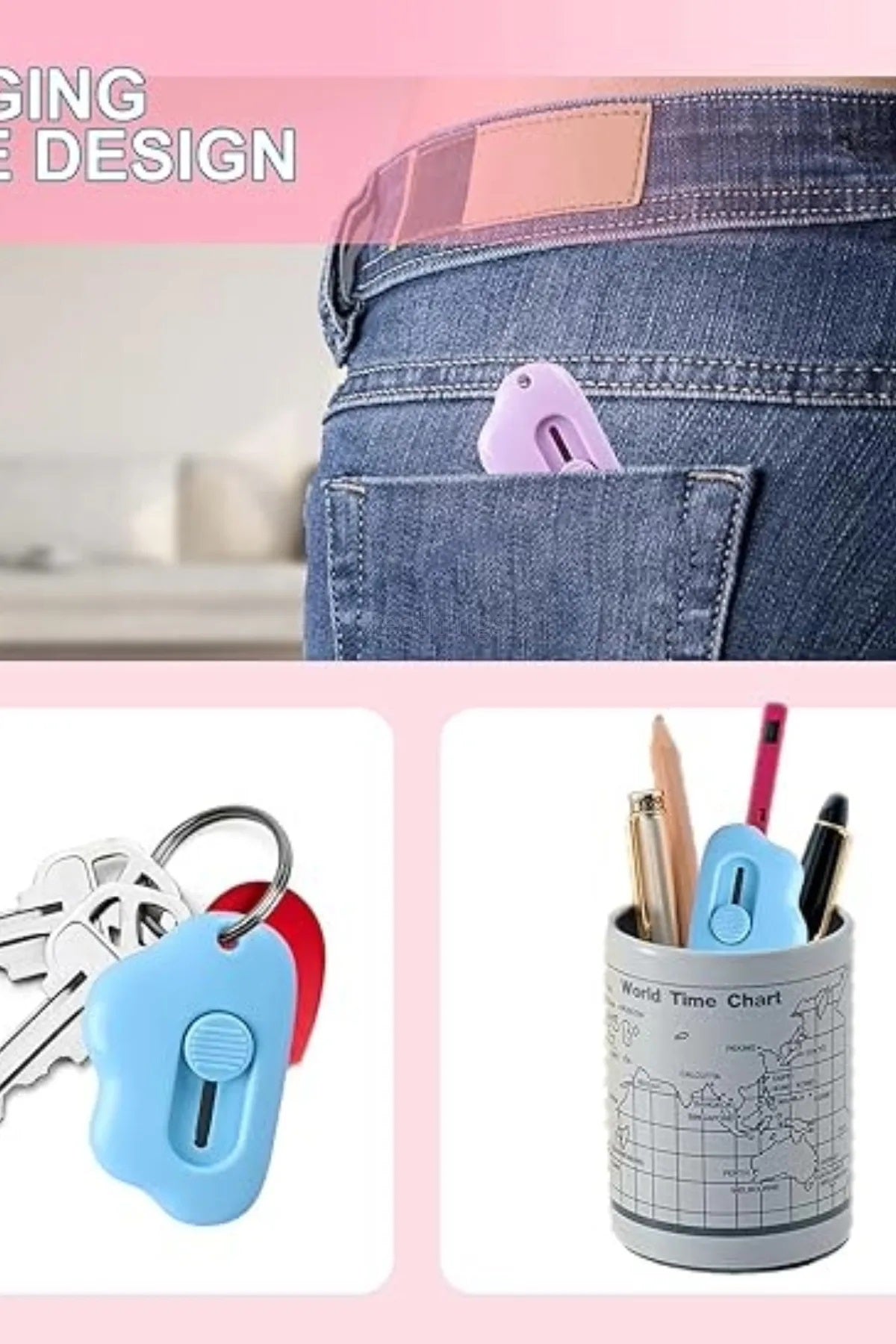 Mini Maket Kargo Açma Bıçağı Falçata 3'lü Set SHN-1191 PHŞPZR QAZWSX