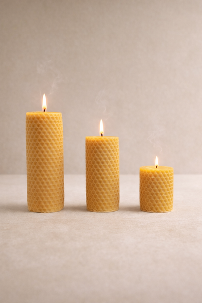 Bal Peteği Baton Mum Dekoratif Silindir Mum Uzun Ömürlü Mum SHN-2040-2 Series