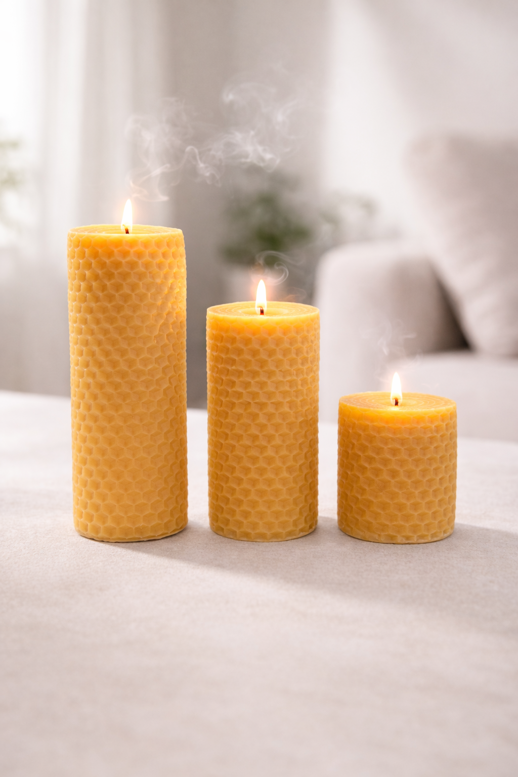 Bal Peteği Baton Mum Dekoratif Silindir Mum Uzun Ömürlü Mum SHN-2040-2 Series