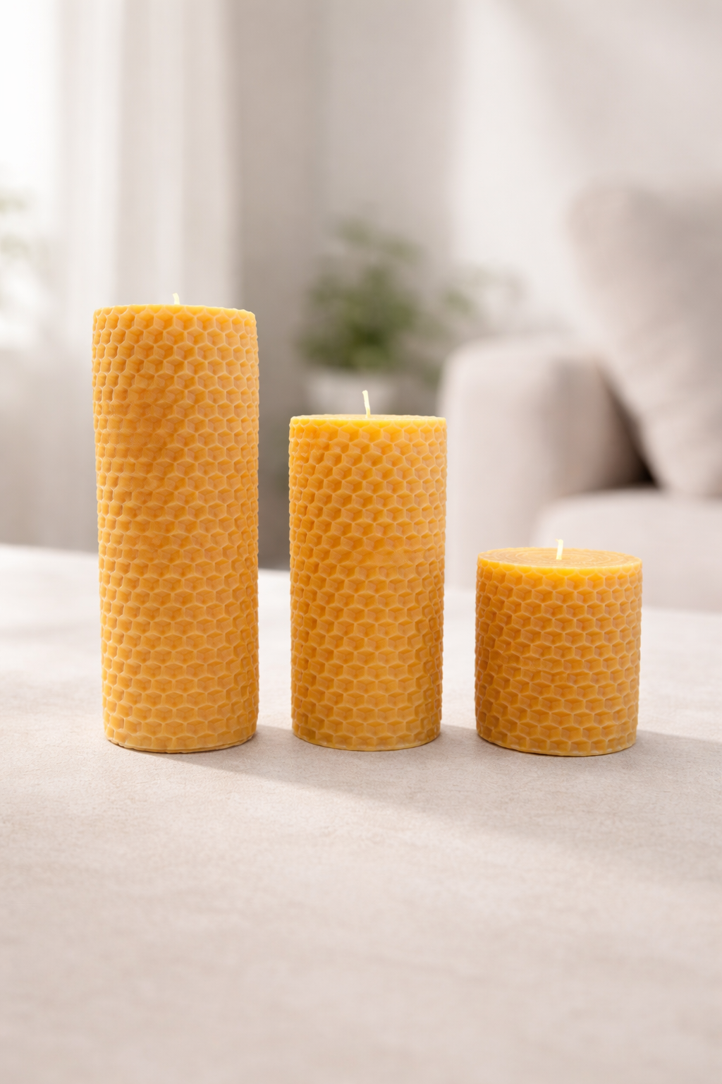 Bal Peteği Baton Mum Dekoratif Silindir Mum Uzun Ömürlü Mum SHN-2040-2 Series