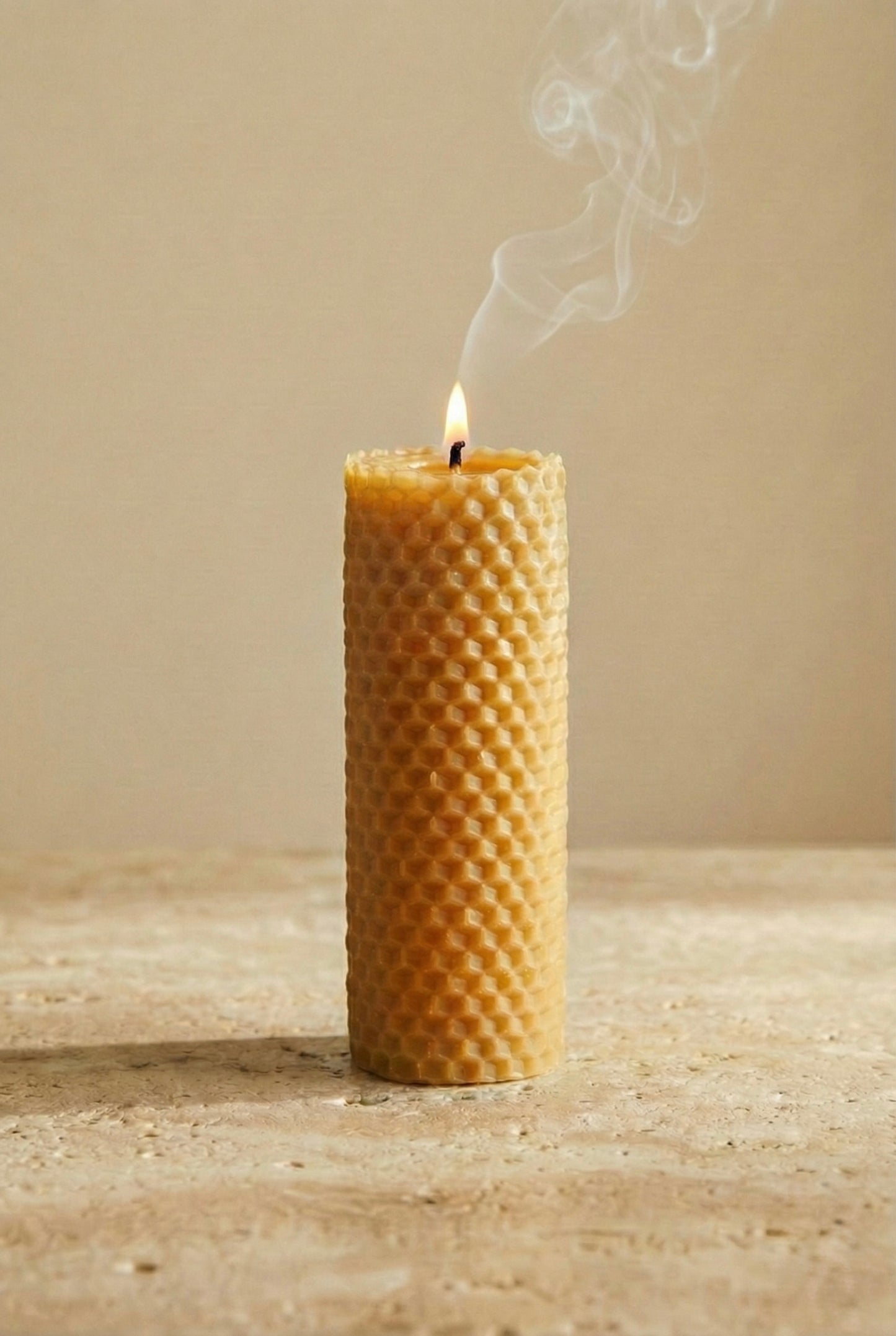 El Yapımı Bal Peteği Baton Mum Dekoratif Silindir Mum Uzun Ömürlü SHN-2044
