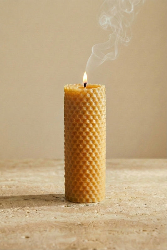 El Yapımı Bal Peteği Baton Mum Dekoratif Silindir Mum Uzun Ömürlü SHN-2044