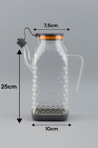 Isıya Dayanıklı Borosilikat 1000ml Cam Yağlık KW-1058