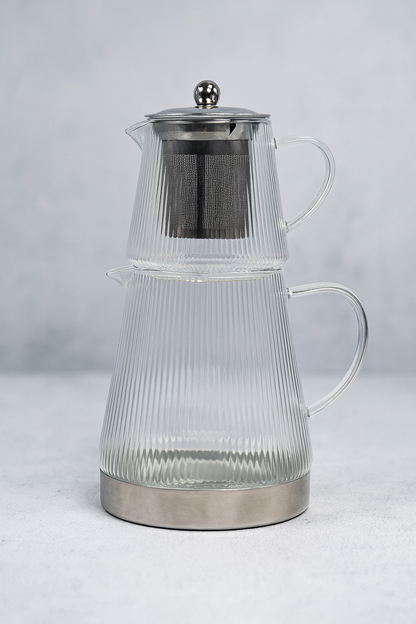 Queen Borosilikat Cam Çaydanlık Seti KW-841