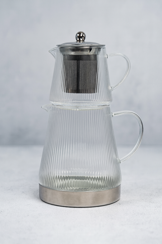 Queen Borosilikat Cam Çaydanlık Seti KW-841