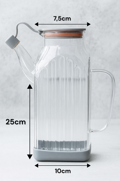 Isıya Dayanıklı Borosilikat 1000ml Cam Yağlık KW-1060