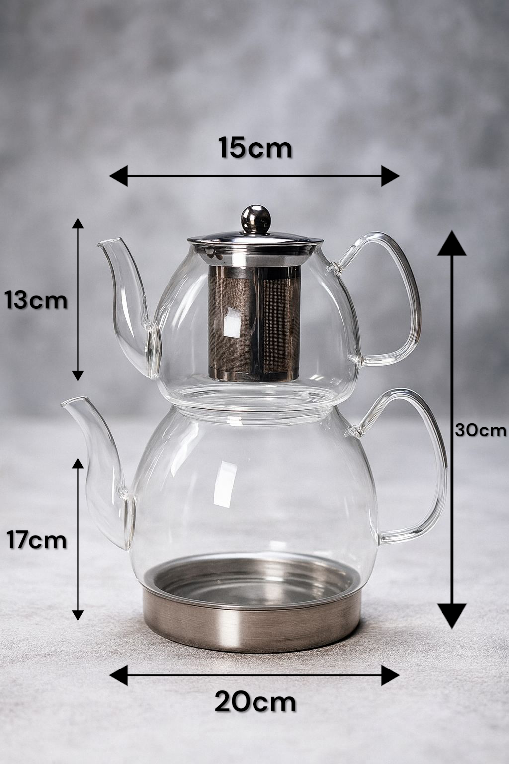 Valeria Borosilikat Cam Çaydanlık Seti KW-839