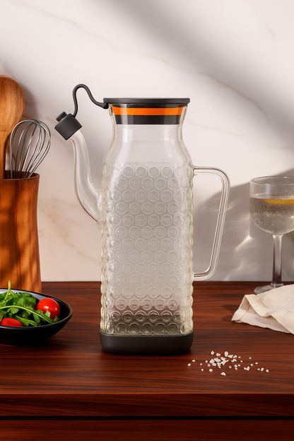 Isıya Dayanıklı Borosilikat 1000ml Cam Yağlık KW-1058