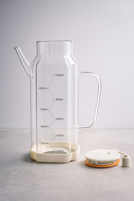 Isıya Dayanıklı Borosilikat 1000ml Cam Yağlık KW-1061