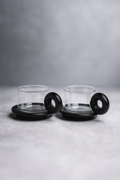 Akasya Kulplu 2'Li Borosilikat 90ml Fincan Seti KW-1071